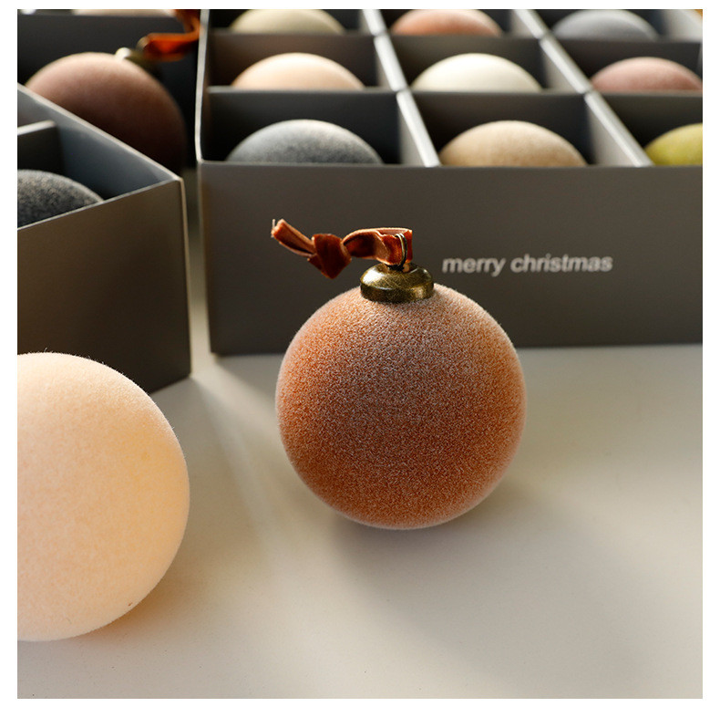 Ready Stock Fast Shipping New Style 8cm Flocking Ball Velvet Christmas ...