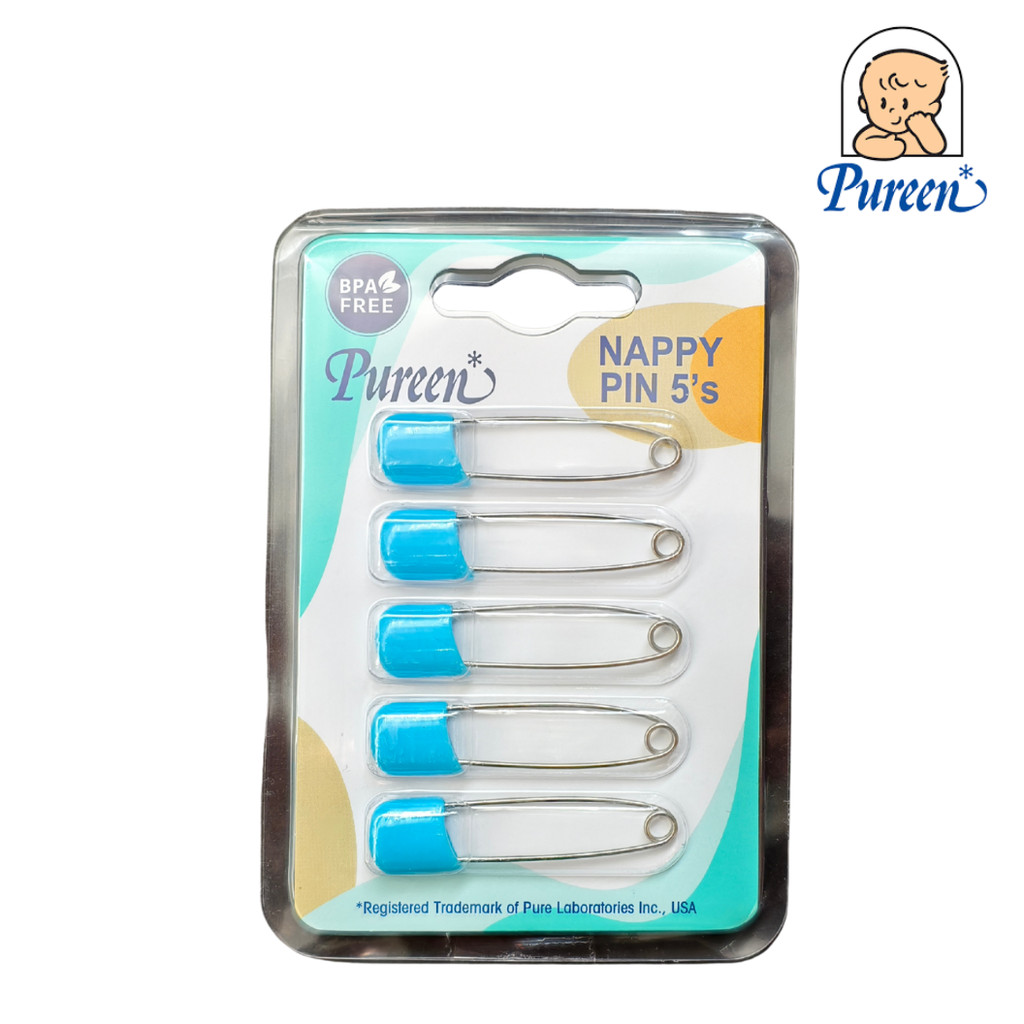 Original Pureen Baby Premium Nappy Pins with Safety Lock Closure [5's ...