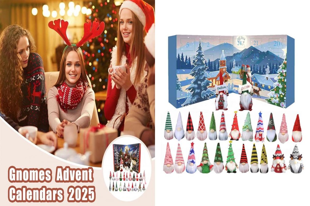 Lingoer| Colorful Gnome Figurines Christmas Gnome Advent Calendar 2025 ...