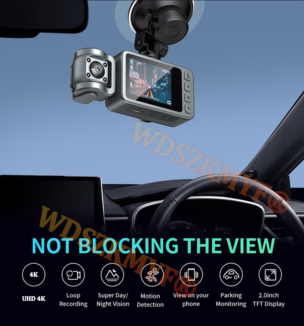 4K Car Dvr 3Channels Video Recorder Wifi Front inside Rear View Camera ...