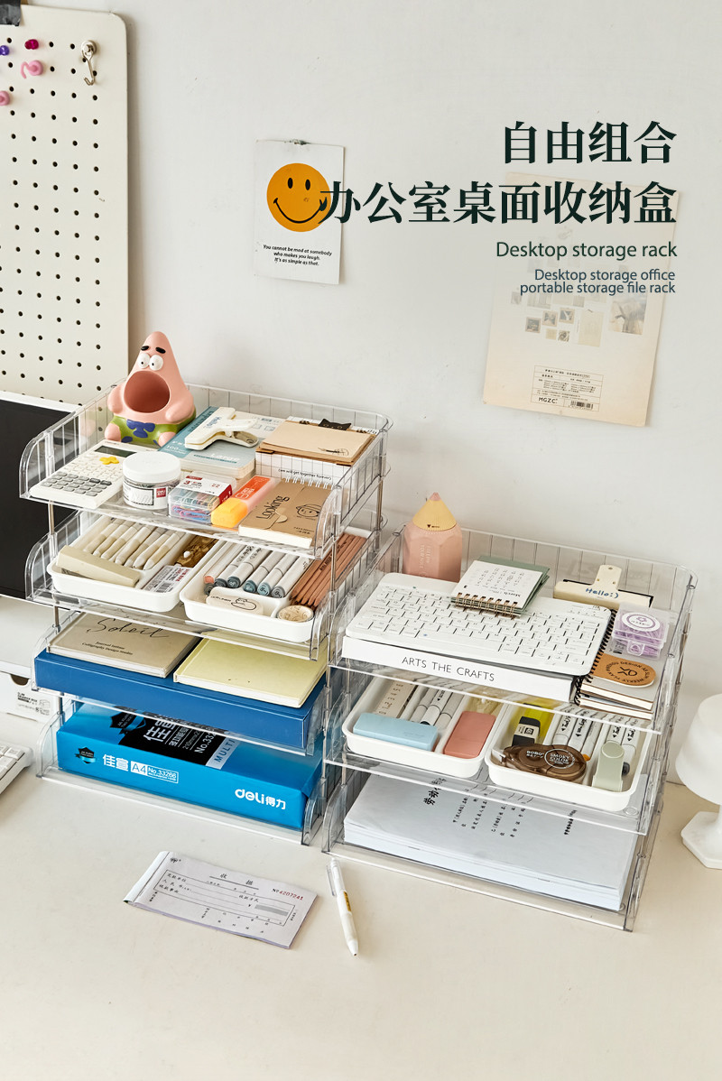 Desktop Multi-Layer Large-Capacity File Storage Rack a4 File Storage ...