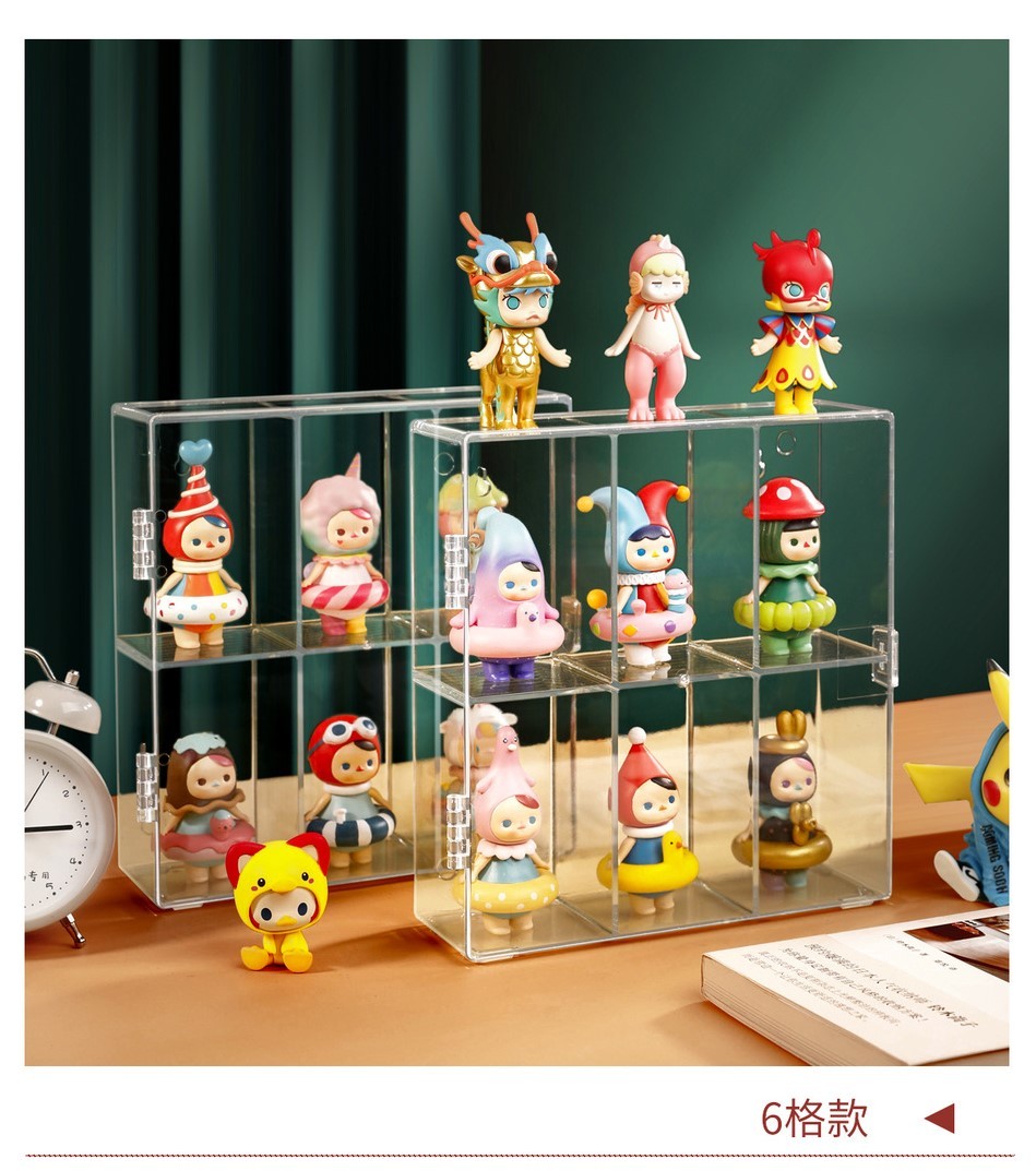 KAUKAU Kotak Pameran Grid Display Box Clear Acrylic Blind Box Display ...