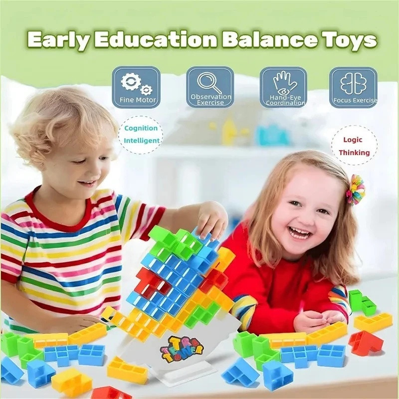 Tetris Tower Game Building Blocks Toy Permainan Mainan Blok Kanak Kanak ...