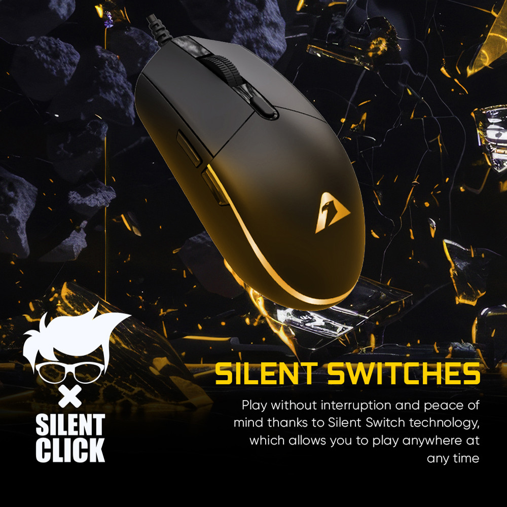 Armaggeddon Raven 3 Sigma Stealth Wired RGB Silent Gaming Mouse | 12800 ...
