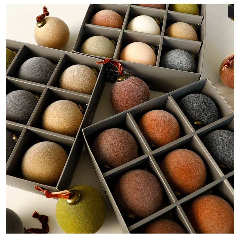 Ready Stock Fast Shipping New Style 8cm Flocking Ball Velvet Christmas ...