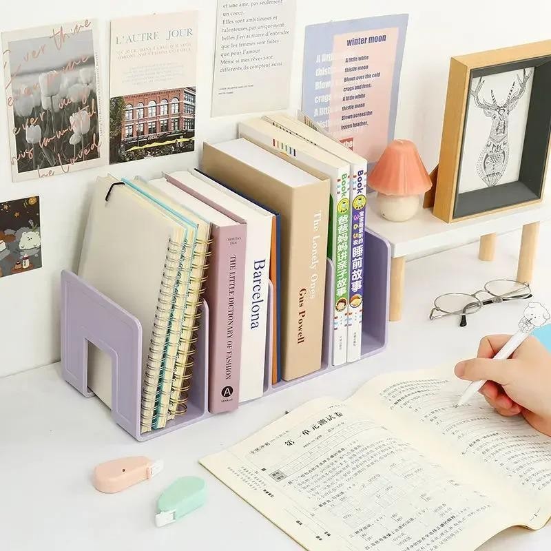 Desktop File Organizer Rack Book Stand Desktop Fixed Books Cover ...