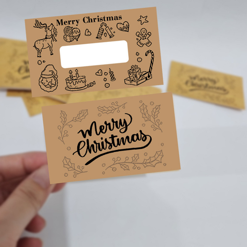 50pcs/abg Merry Christmas (cards+Scratch Stickers) DIY Make Your Own ...