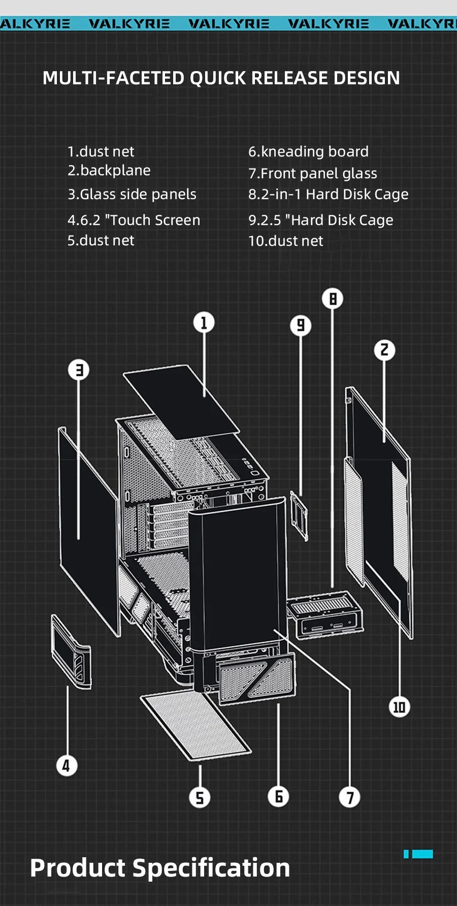 VALKYRIE VK-03M mATX PC Computer Casing with 6.2