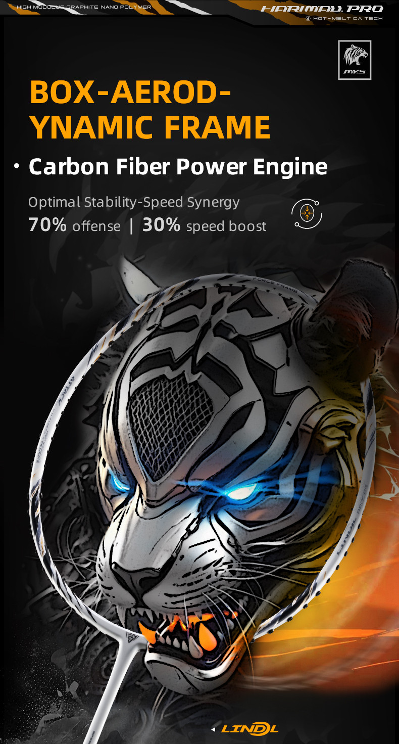 【P.R IND】 Harimau Pro Power Badminton Racket Offensive 4U/5U 30LBS ...