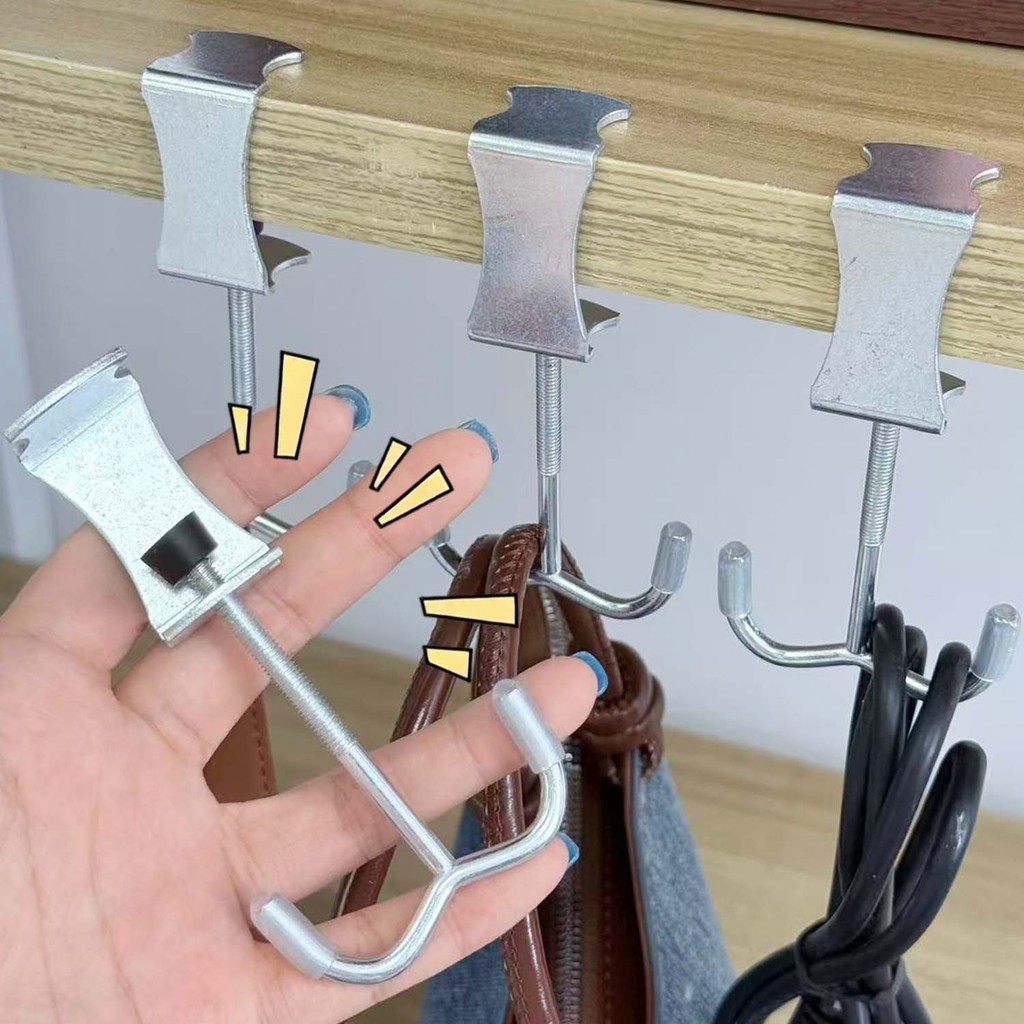 Non Drilling Double Head Table Edge Hook - Portable Movable Kitchen ...