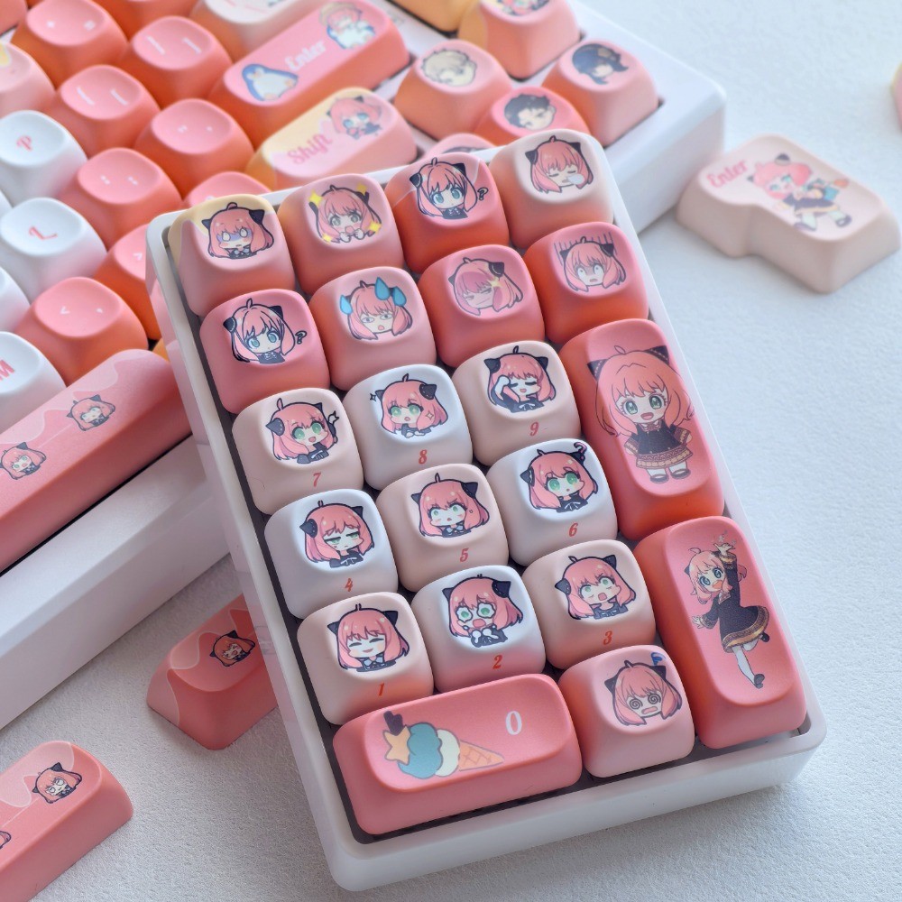 ‌Anya‌ Keycap 120 Keys PBT MOA Profile Anime Five-sided Dye Sublimation ...
