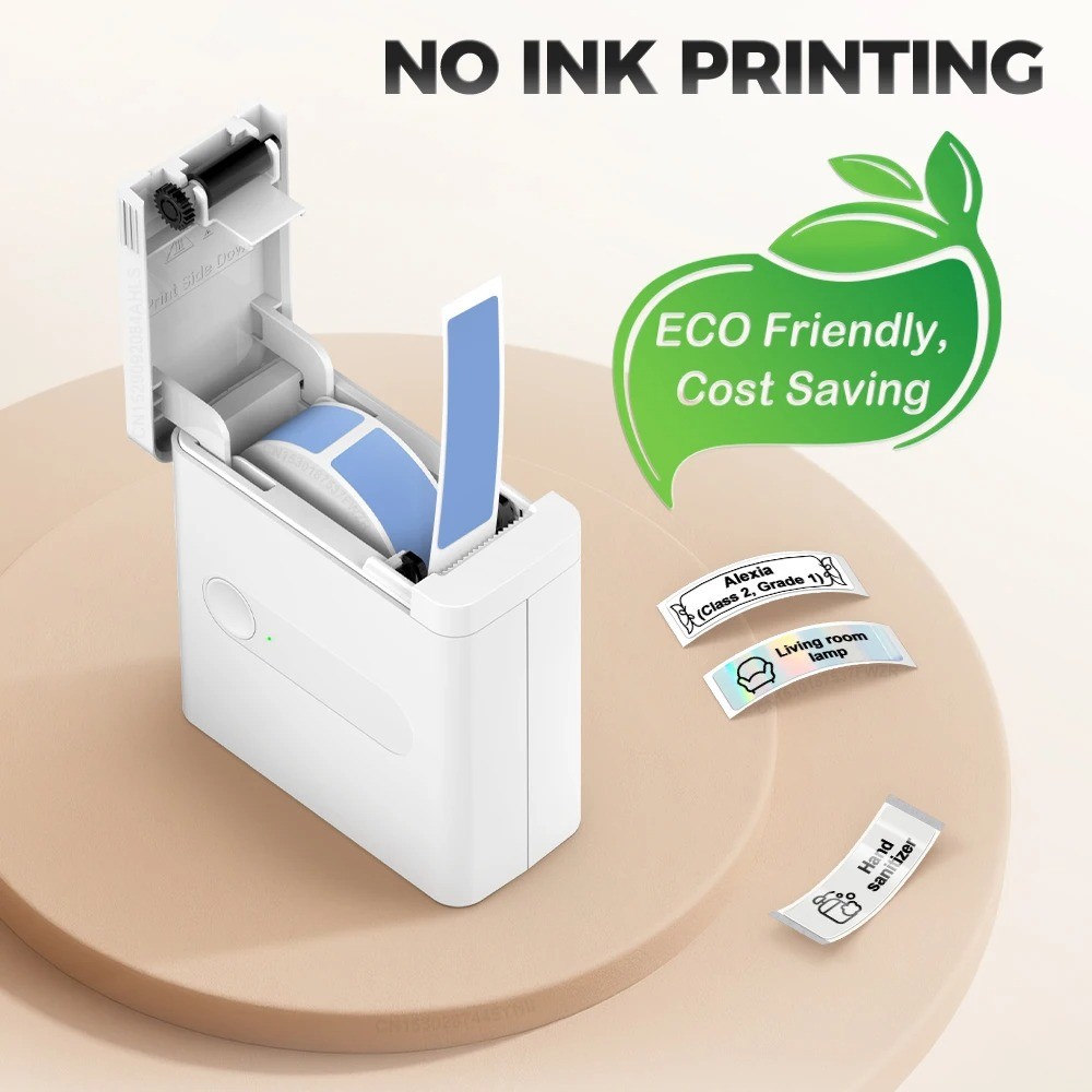 Portable Mini Printer D12 Inkless Thermal Printer Portable Label ...