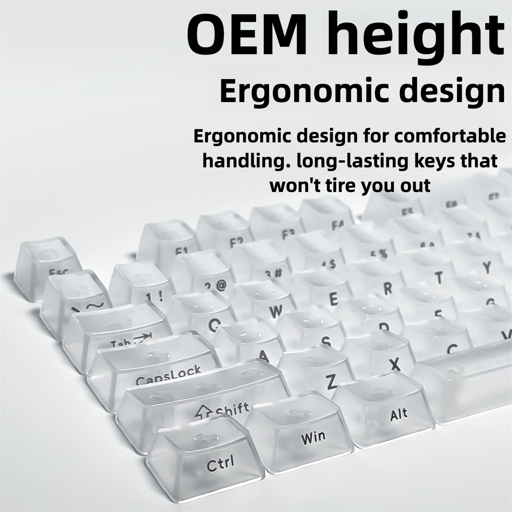 OEM Keycaps Set PC Material Foggy Matte Transparent 130 Keys Full Set ...