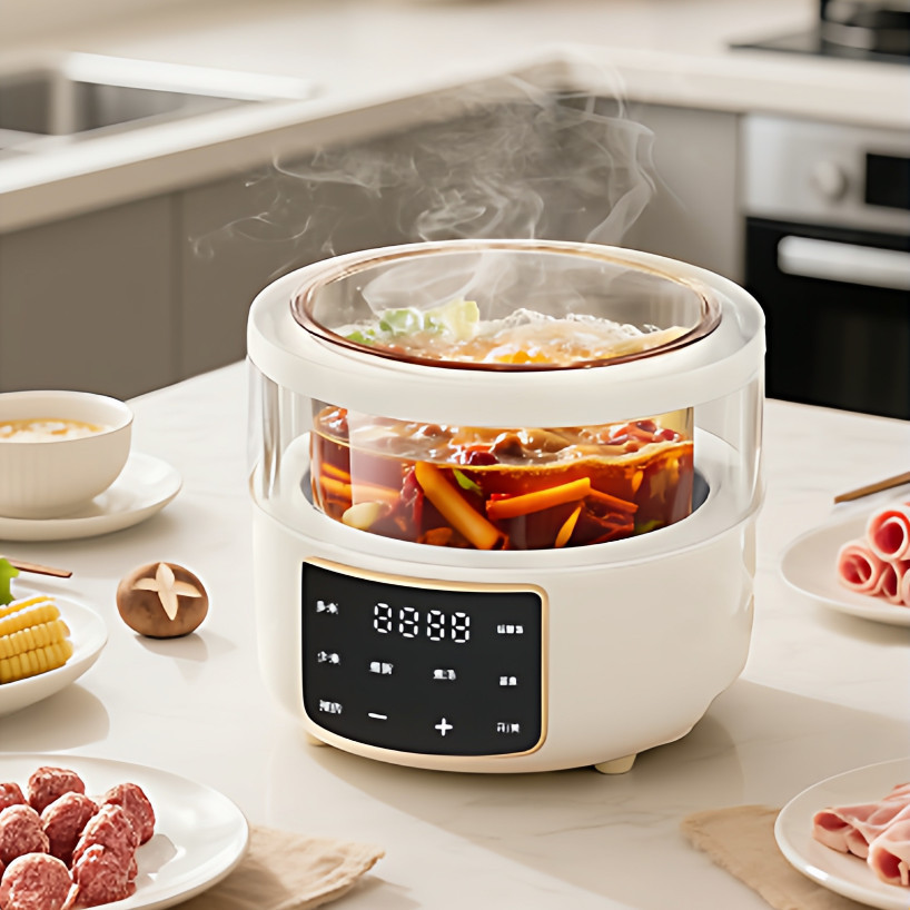 600W Multifunction Rice Cooker with Steamer 3L Low Sugar Visible 0 ...