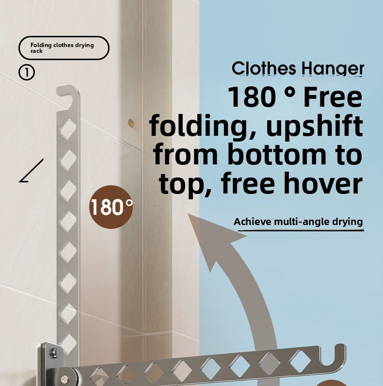 Folding Drying Rack Balcony Indoor Wall-Mounted Window Hanger ...