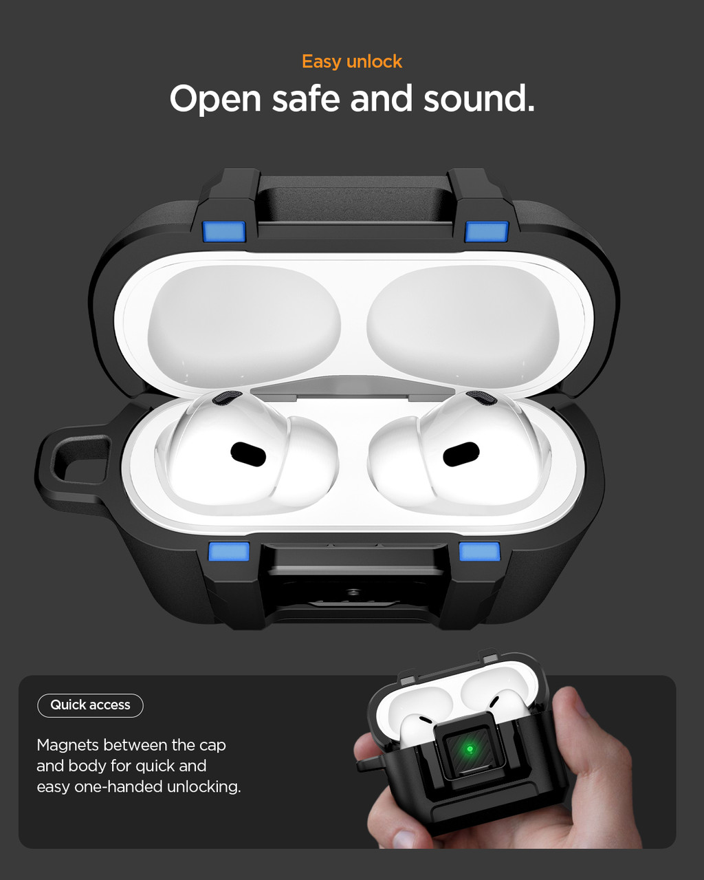 Spigen AirPods Pro 3 Case (2025) Lock Fit with Secure Lock Clip ...