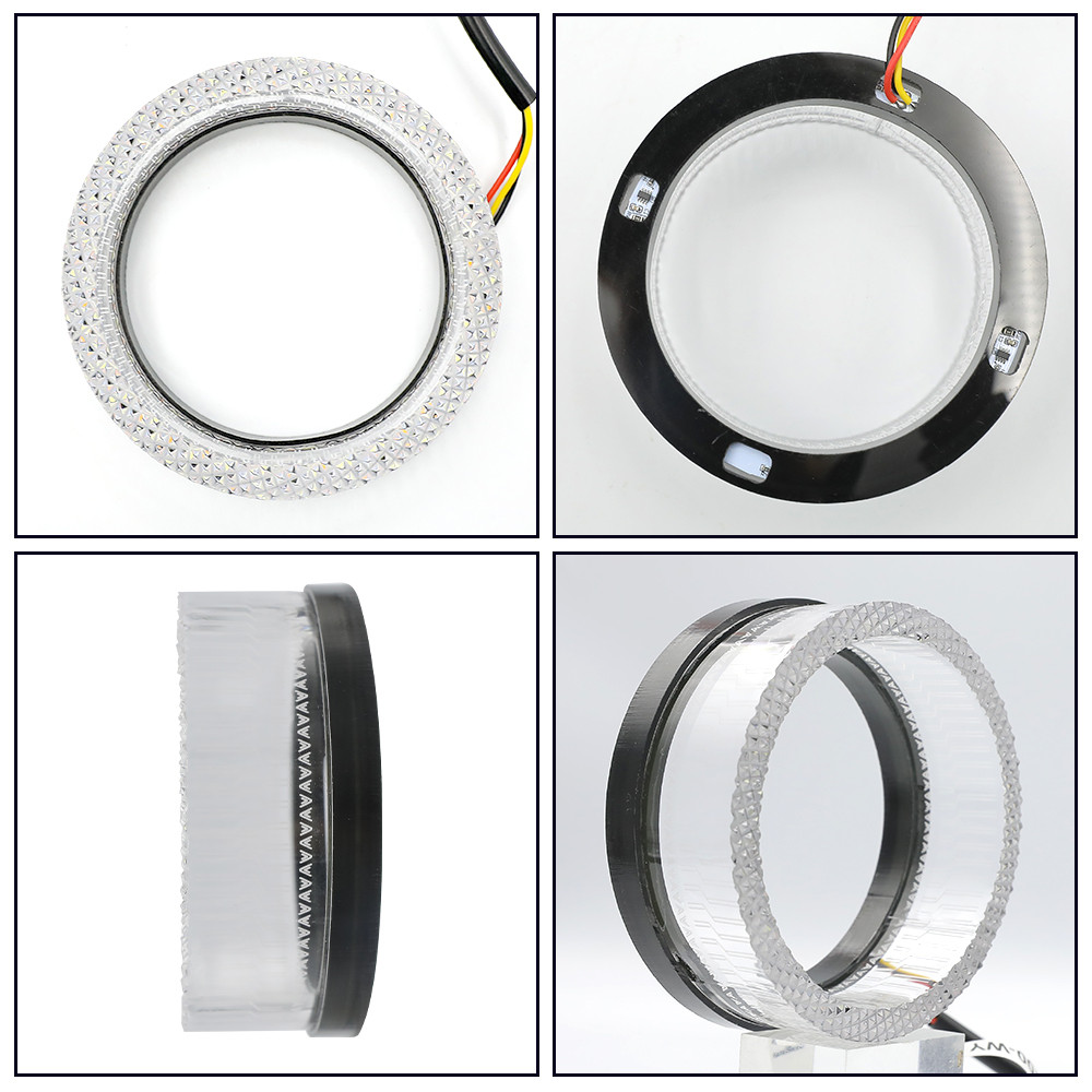 2Pcs 3 Inch LED Angel Eyes Bi Xenon Projector Lenses Car Angel Eye Halo ...