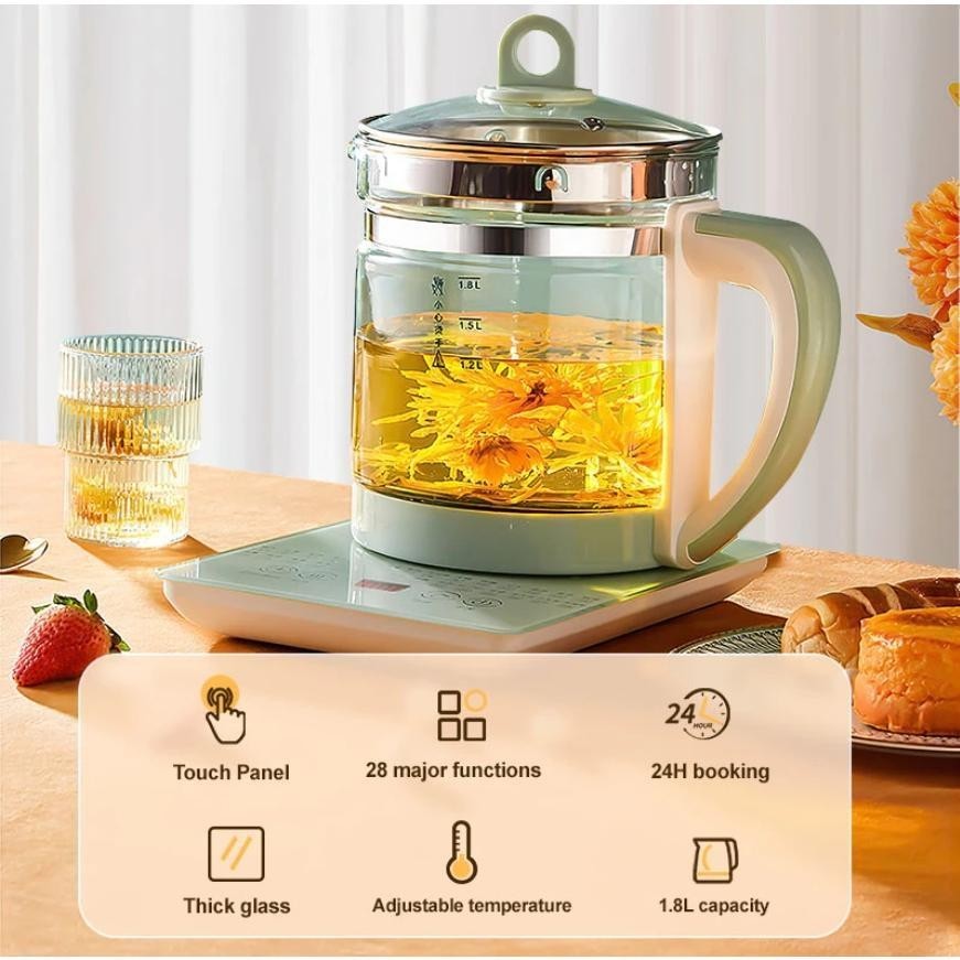 1.8L Large Capacity Multifunction Healthpot Thick Glass Electric Kettle ...