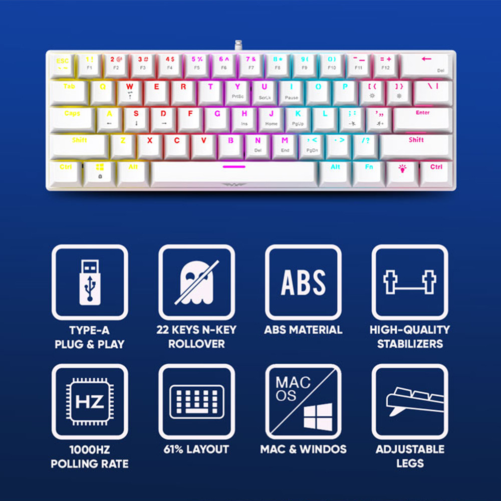 Armaggeddon MKA-1C Core 61 Keys Mechanical Keyboard Mouse Combo Deal ...