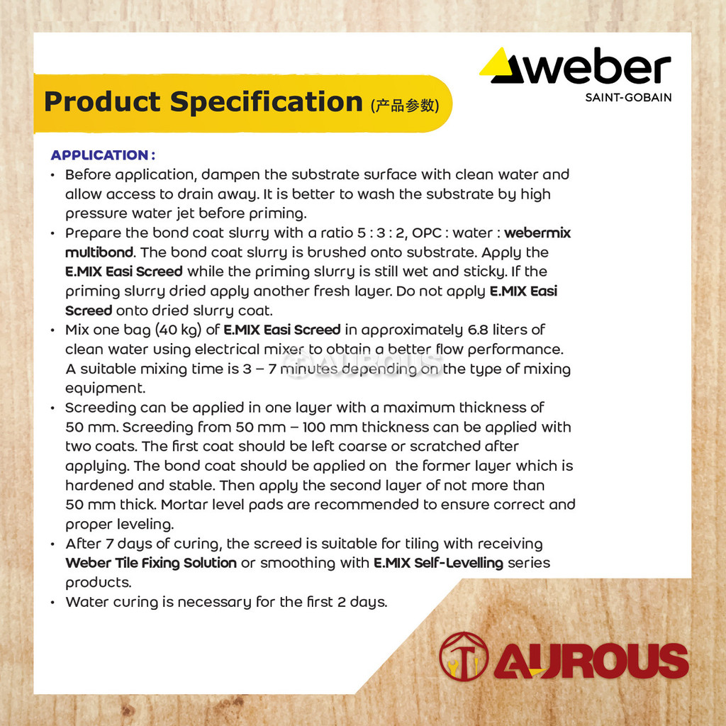 E MIX EASI SCREED CEMENT-BASED MORTAR FOR LEVELLING OF CONCRETE FLOOR ...