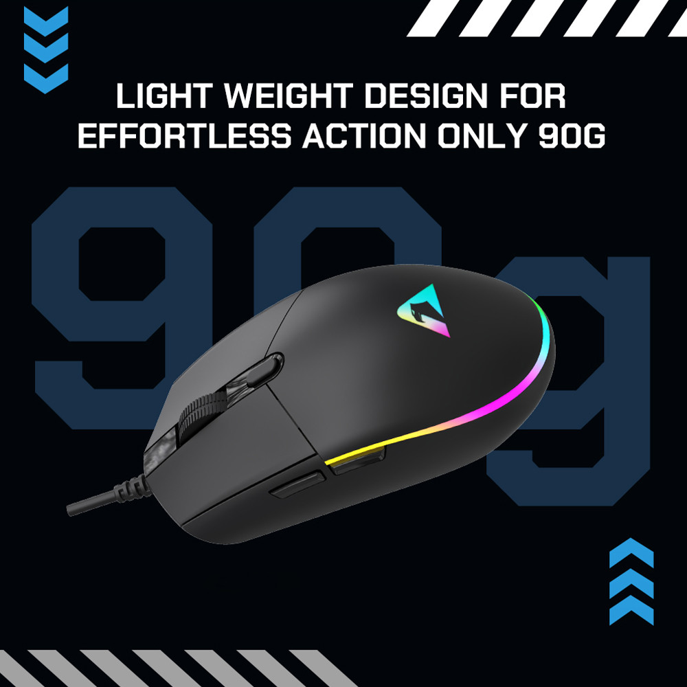Armaggeddon Raven 3 Sigma Stealth Wired RGB Silent Gaming Mouse | 12800 ...