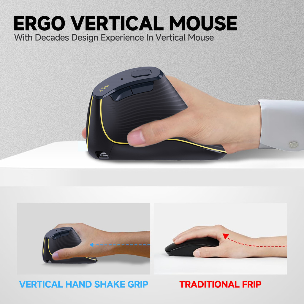JOMAA Speed Roller Wireless Vertical Mouse Bluetooth+2.4G Slient ...