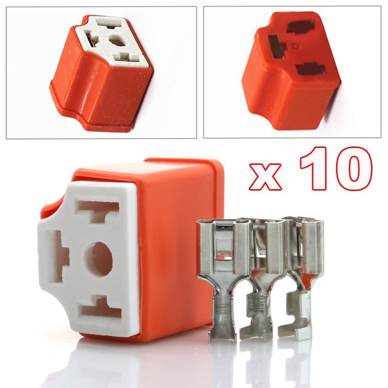 【HDS01】10 Sets 9003 H4 Bulb Headlight Connector Plug Lamp Socket ...
