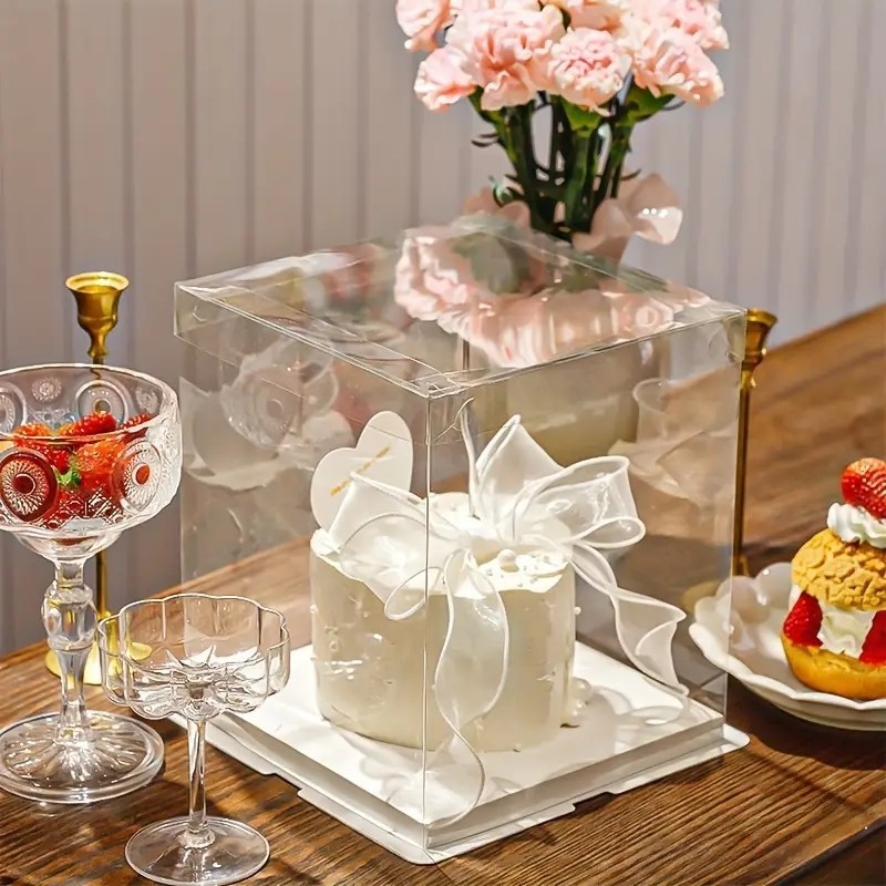 Birthday CakeBox Transparent Acetate Square Clear Cake Box Candy ...