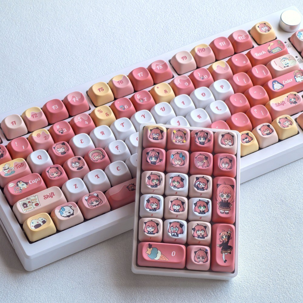 ‌Anya‌ Keycap 120 Keys PBT MOA Profile Anime Five-sided Dye Sublimation ...