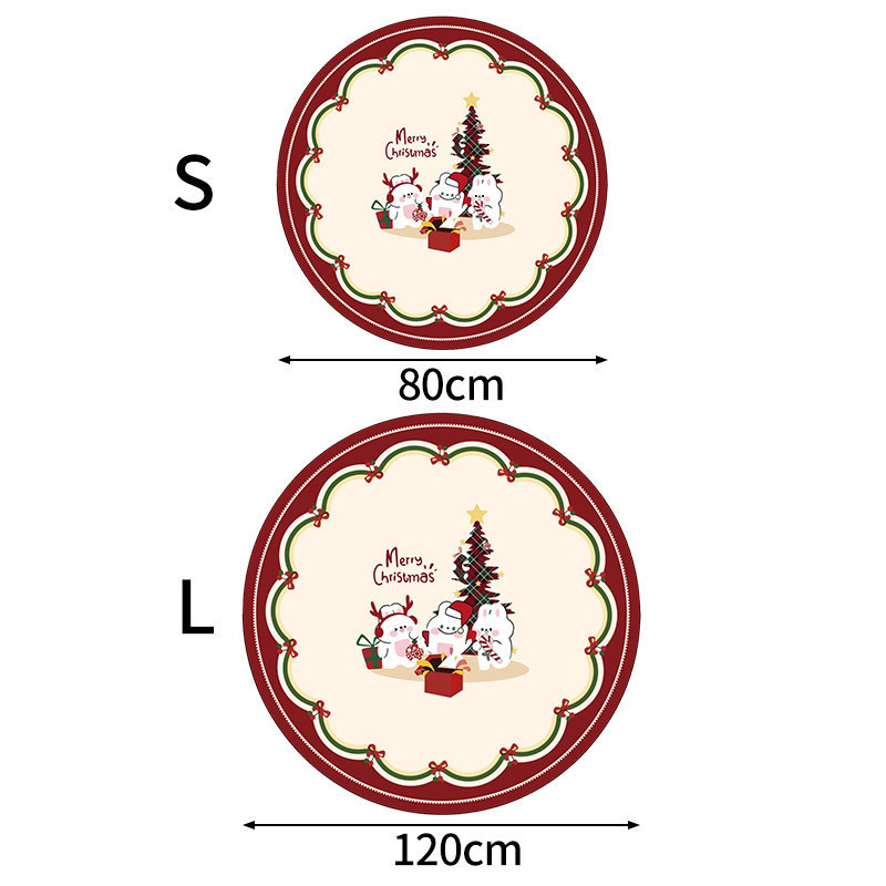 Christmas Gingerbread Man Doormat Non-Slip Holiday Foot Mat Large Round ...