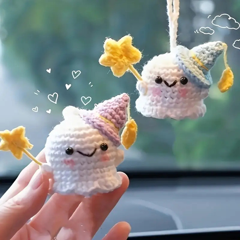3pcs Crochet Ghost Doll Cute Ghost Halloween Mini Ghost Ornament Hand ...