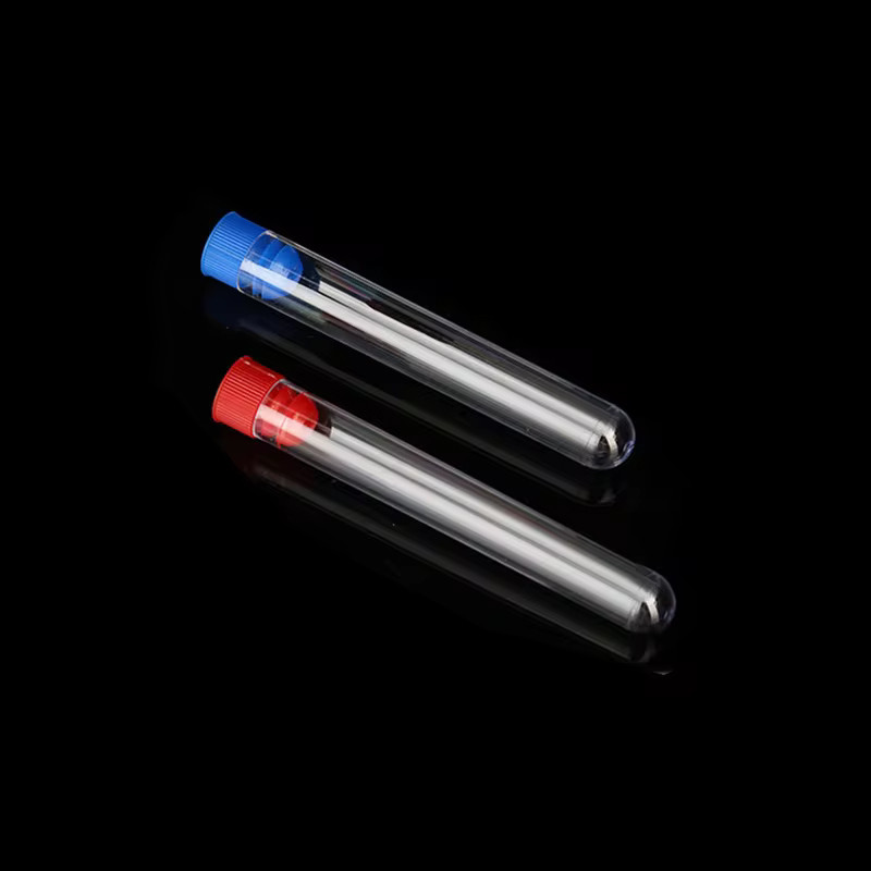 12x75mm Lab Clear Plastic Test Tube Transparent Tubes With Stopper ...