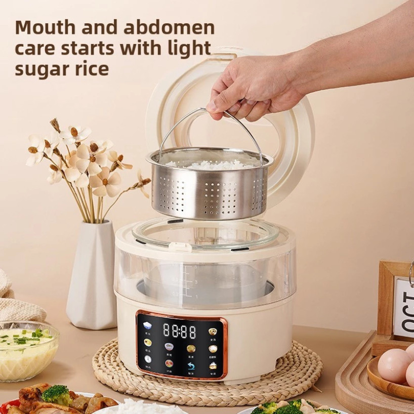 Smart Rice Cooker 2.5L Glass Pot 10 Cooking Functions Multi-cooker With ...