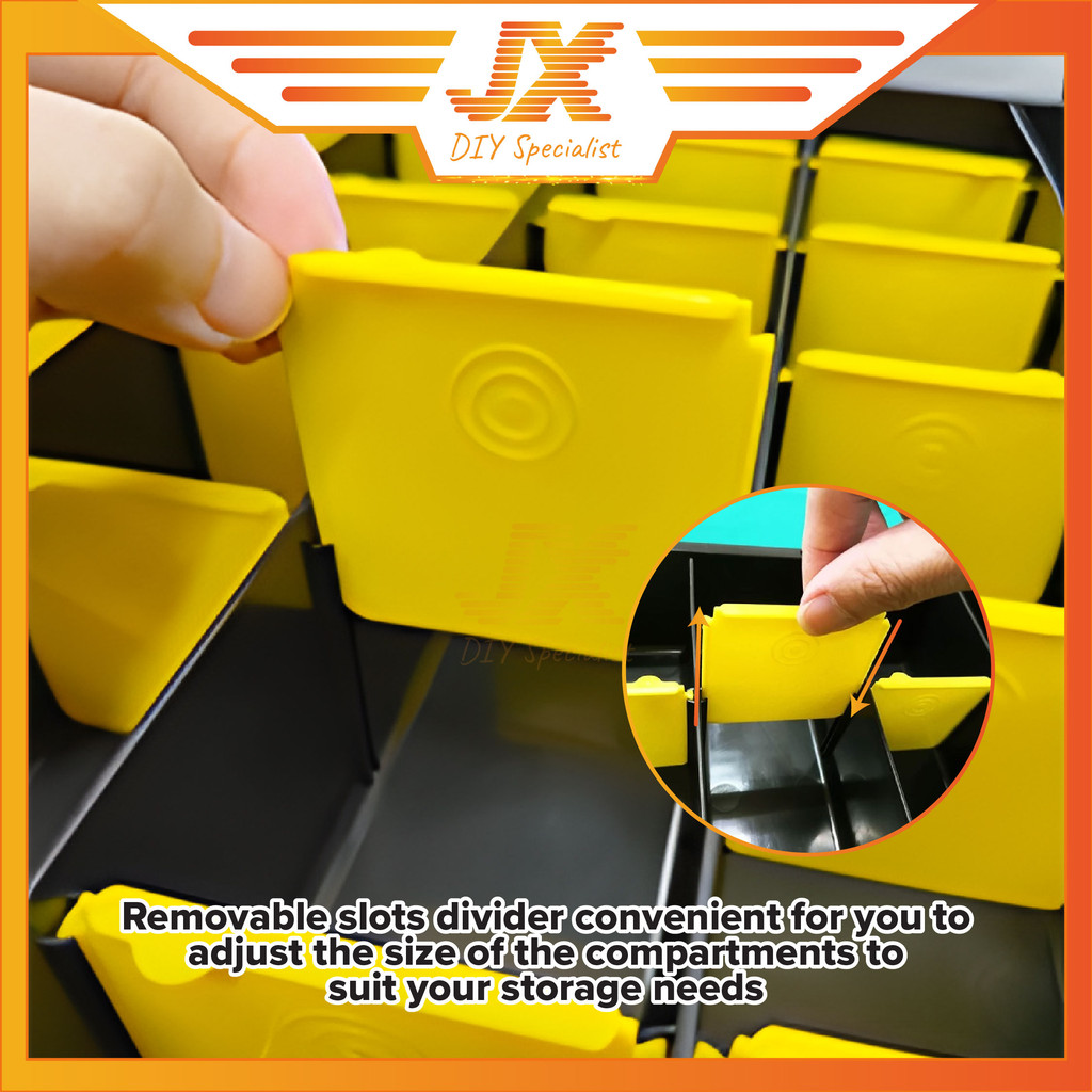 26 Slots Heavy Duty Plastic Adjustable Storage Box Tool Box Hardware ...