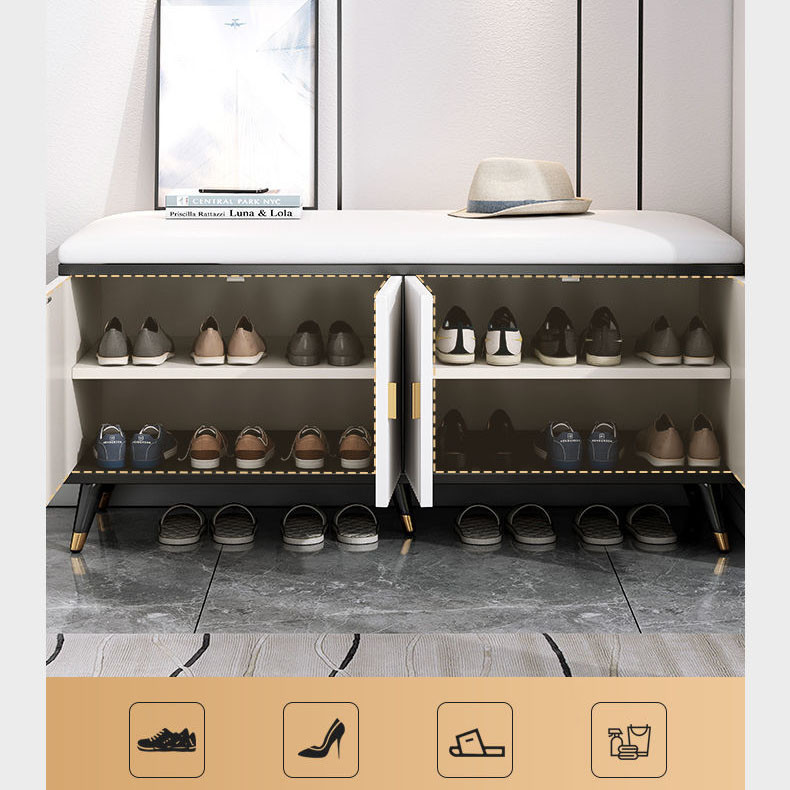 Luxury Shoe Cabinet With Cushion Shoe Stool Ottoman Shoe Wearing Stool ...