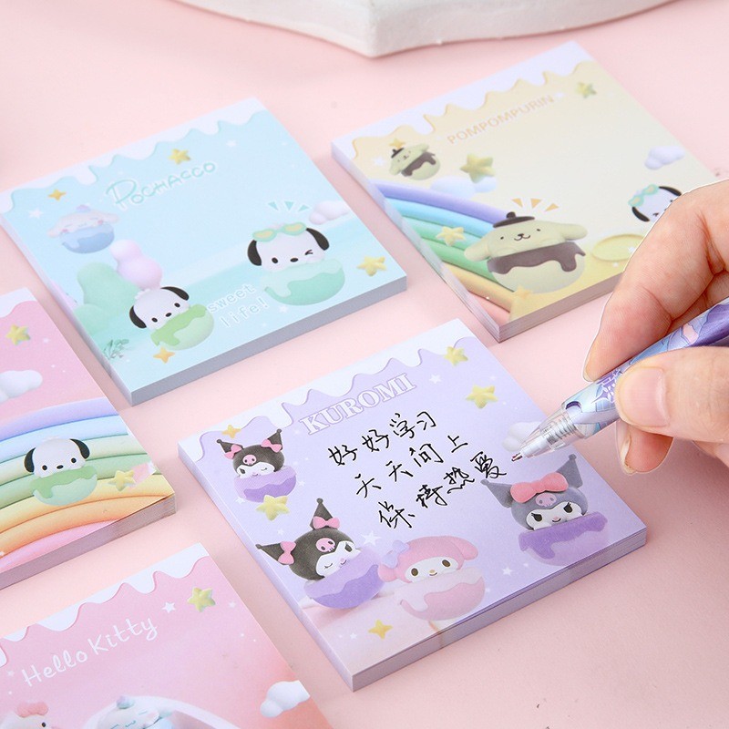 Cute Cartoon Sticky Notes Strong Adhesive Memo Pad Student Stationery ...