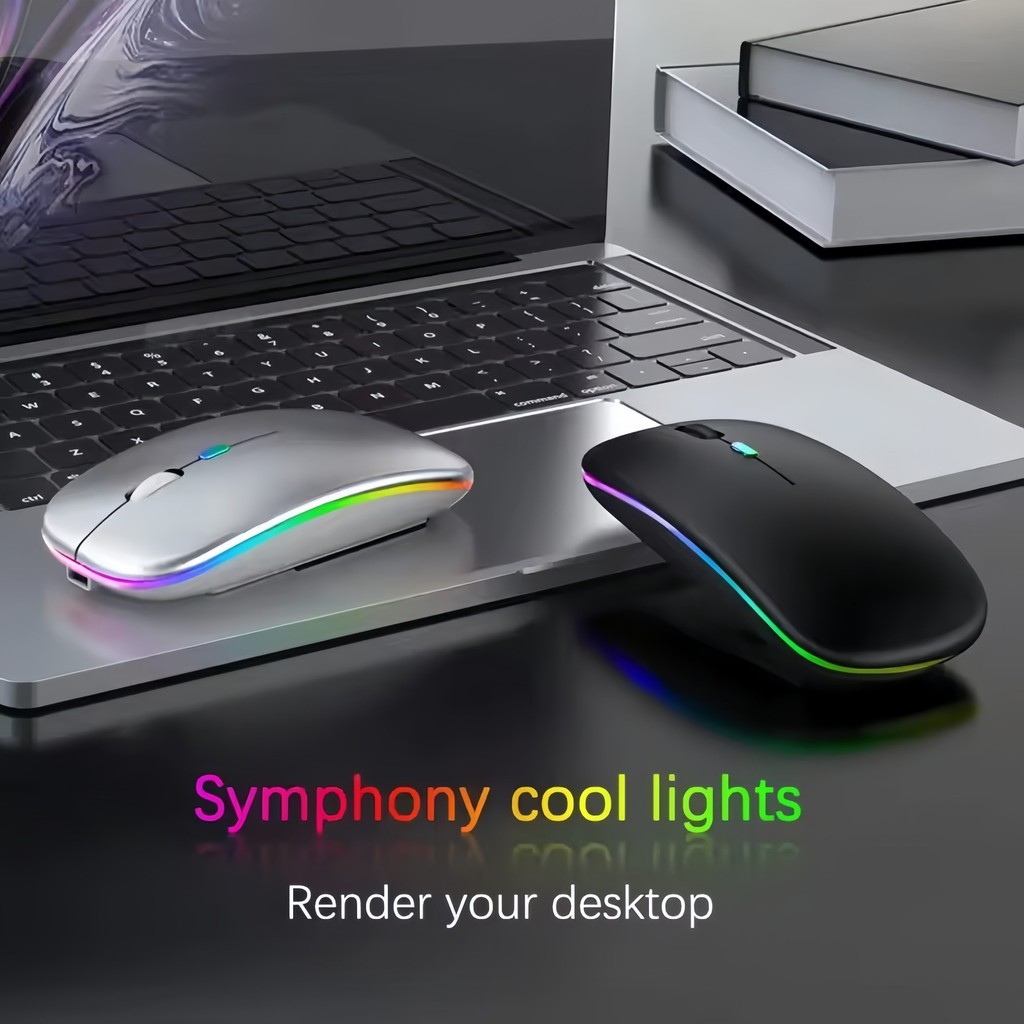 Wireless Mouse 2.4Ghz Receiver Optical Adjustable Silent Rechargeable ...