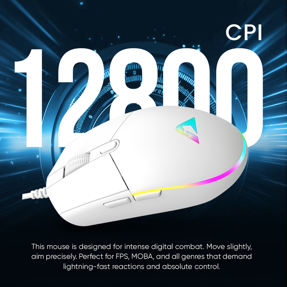 Armaggeddon Raven 3 Sigma Stealth Wired RGB Silent Gaming Mouse | 12800 ...