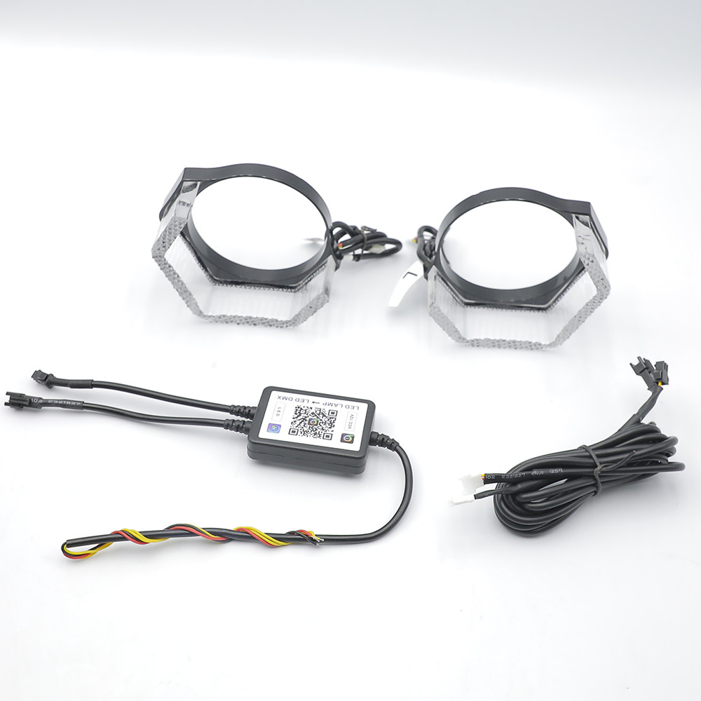 2Pcs 3 Inch LED Angel Eyes Bi Xenon Projector Lenses Car Angel Eye Halo ...