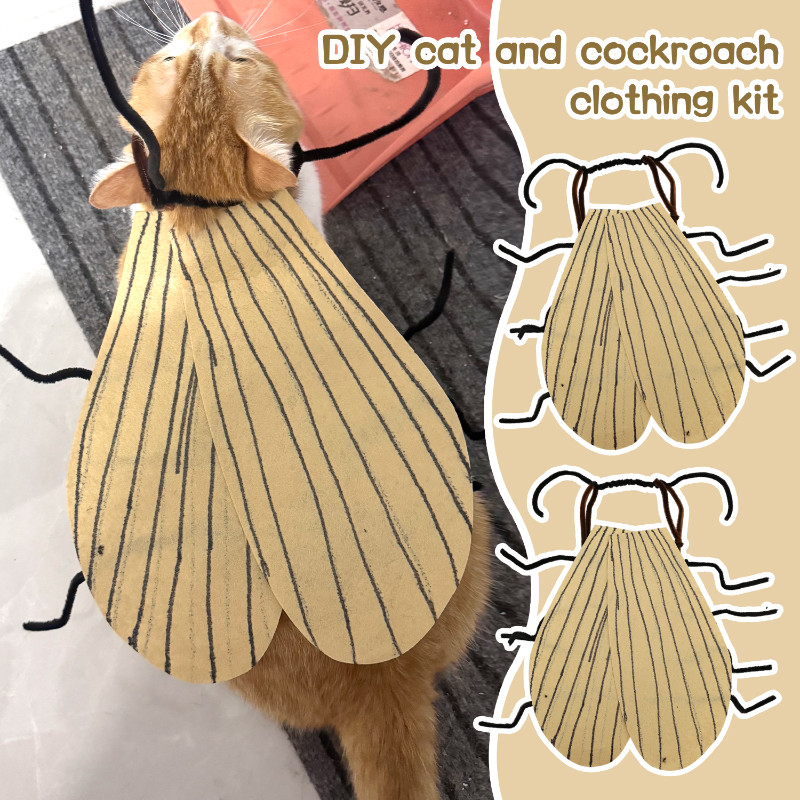 3 Sets Funny Cat Roaches Clothes Kit - Kitten Halloween Cosplay Outfit ...