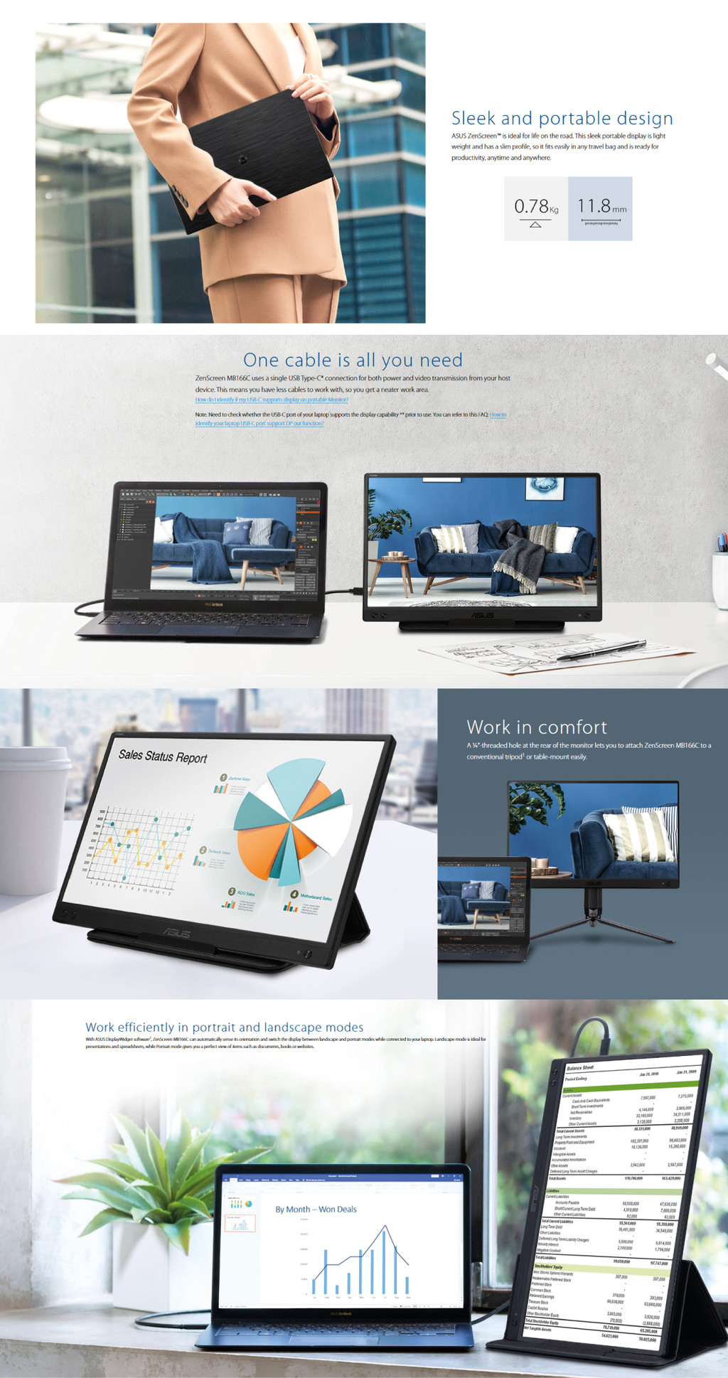 ASUS ZenScreen MB166C 16