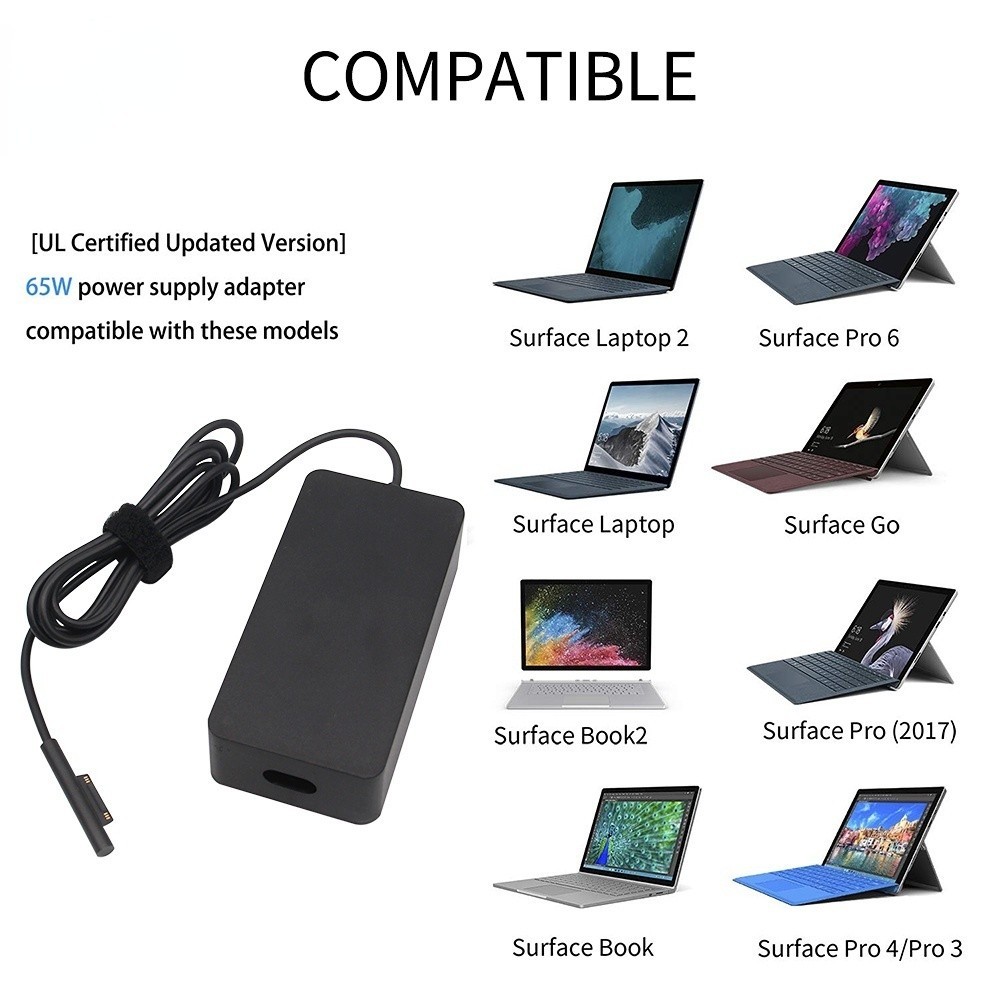 Pengecas 65W 15V 4A UK Plug Charger for Microsoft Surface Pro 3 4 5 6 7 ...