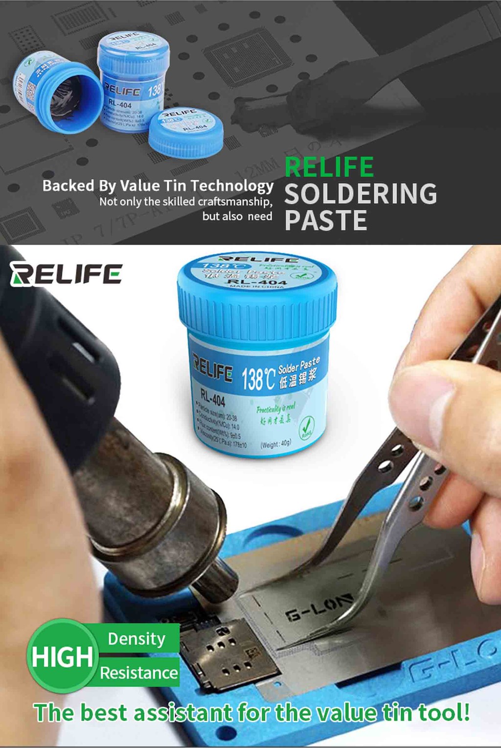 Relife High Quality Solder Paste Flux Soldering Paste Rl-403 183°C 10Cc