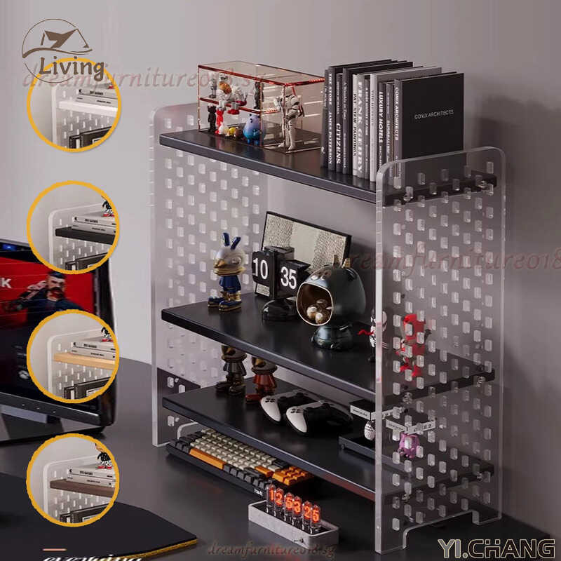 Liv YICHANG Desktop Shelf Acrylic Pegboard Desktop Storage Rack For ...