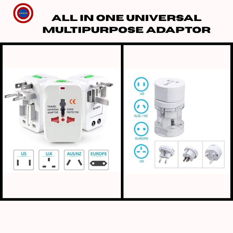All In One Universal Multipurpose Travel Charger Adapter Plug Global AC ...
