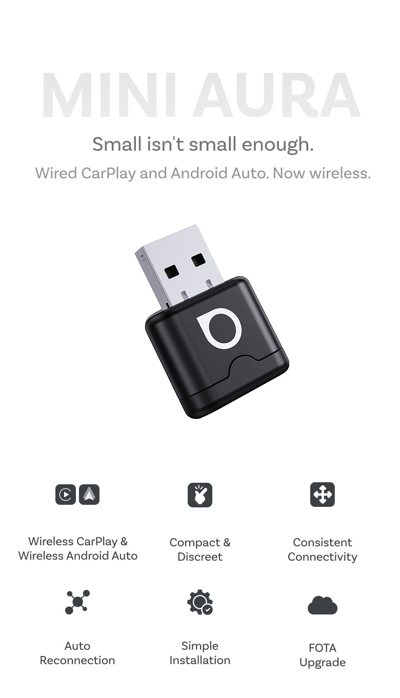 2026 NEW OTTOCAST Mini AURA 4.0 2 in 1 Wired To Wireless CarPlay ...