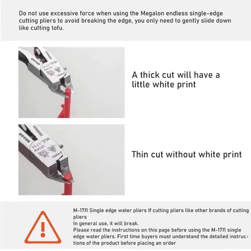 MJL M1711 Model Nippers Single Blade Nipper Ultra Thin Side Cutter for ...
