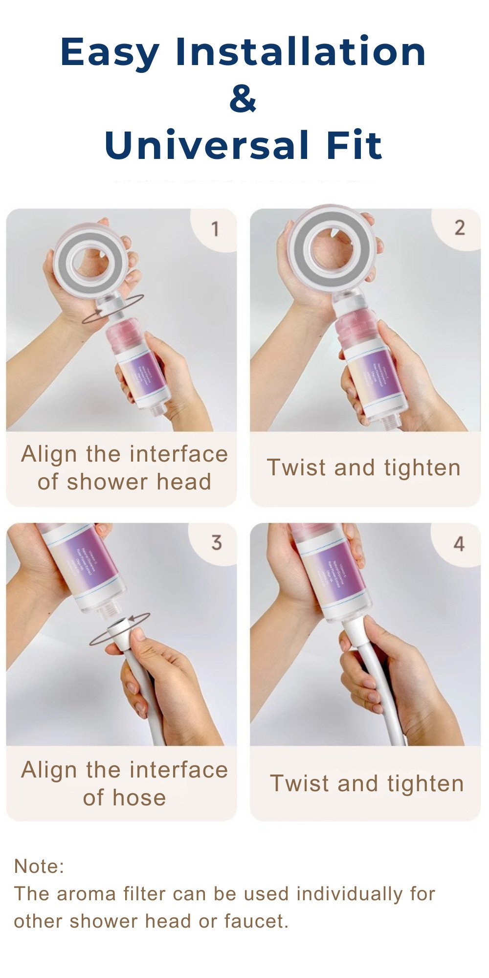 High Pressure Shower Head with Fragrance VC Aroma Skin-care Water ...