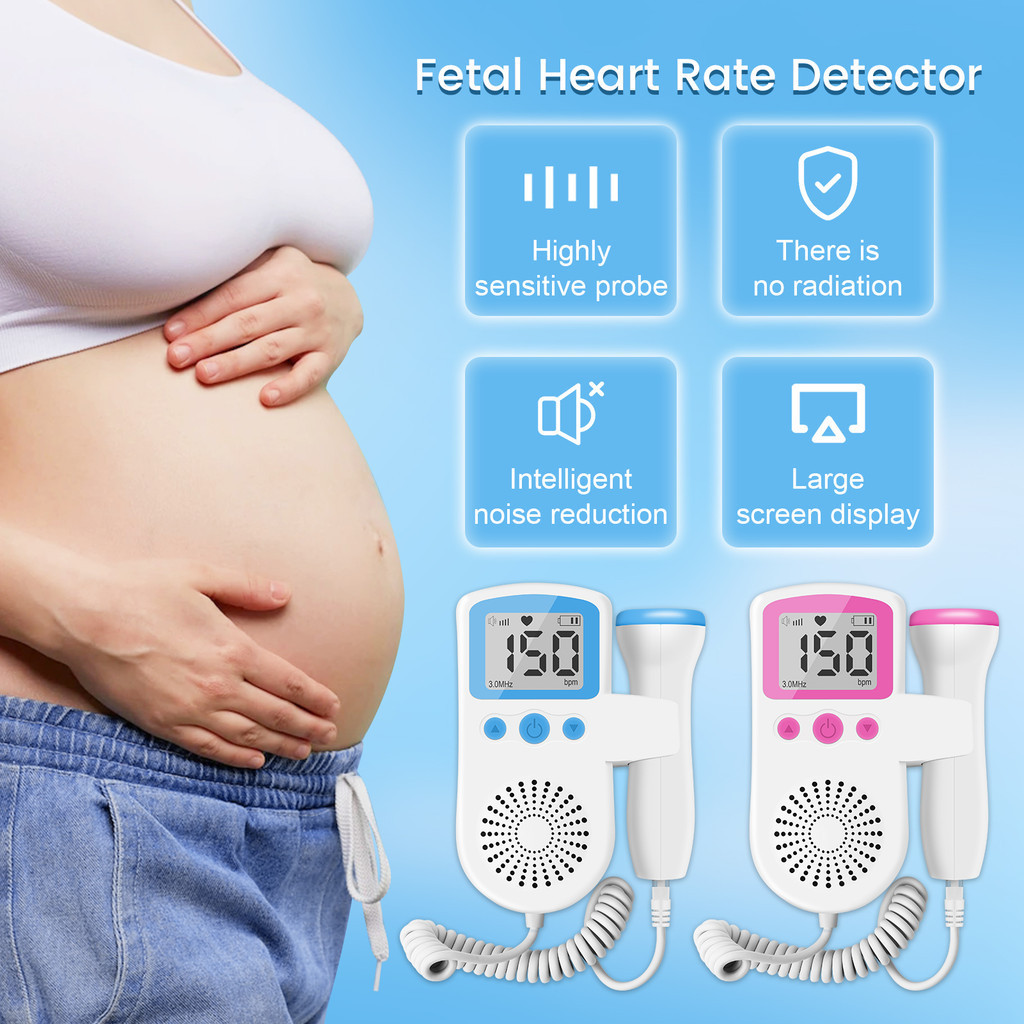 Fetal Doppler Ultrasound Baby Heart Monitor with Free Gel Portable ...