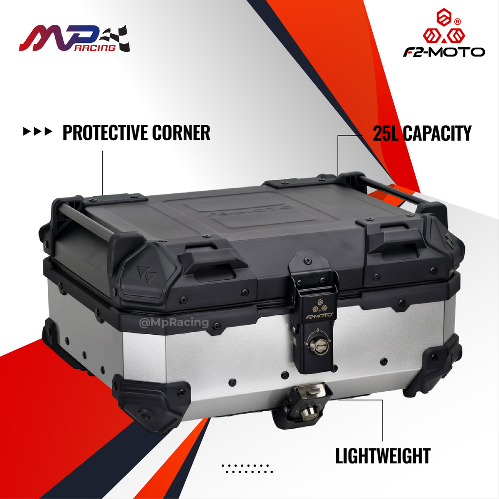 F2-Moto 25L Aluminium Top Box,Motorcycle Box Premium | Shopee Malaysia